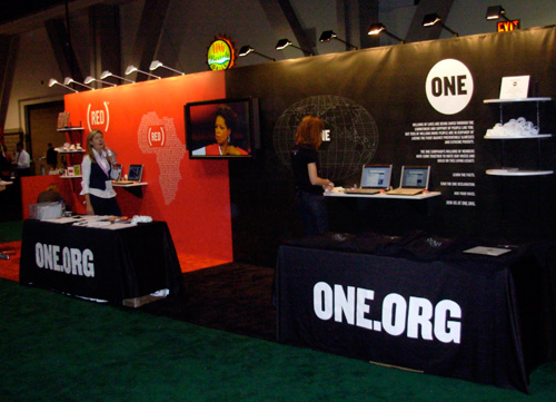 (RED) and ONE booths