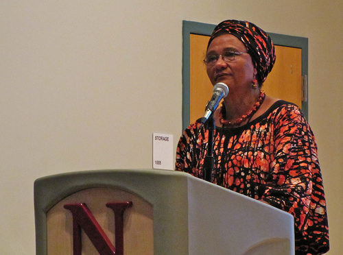 Agnes Nyamayarwo speaks to U2 fans