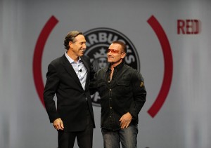 Bono speaks to Starbucks employees in New Orleans. October 29, 2008. Photo (c) (RED)